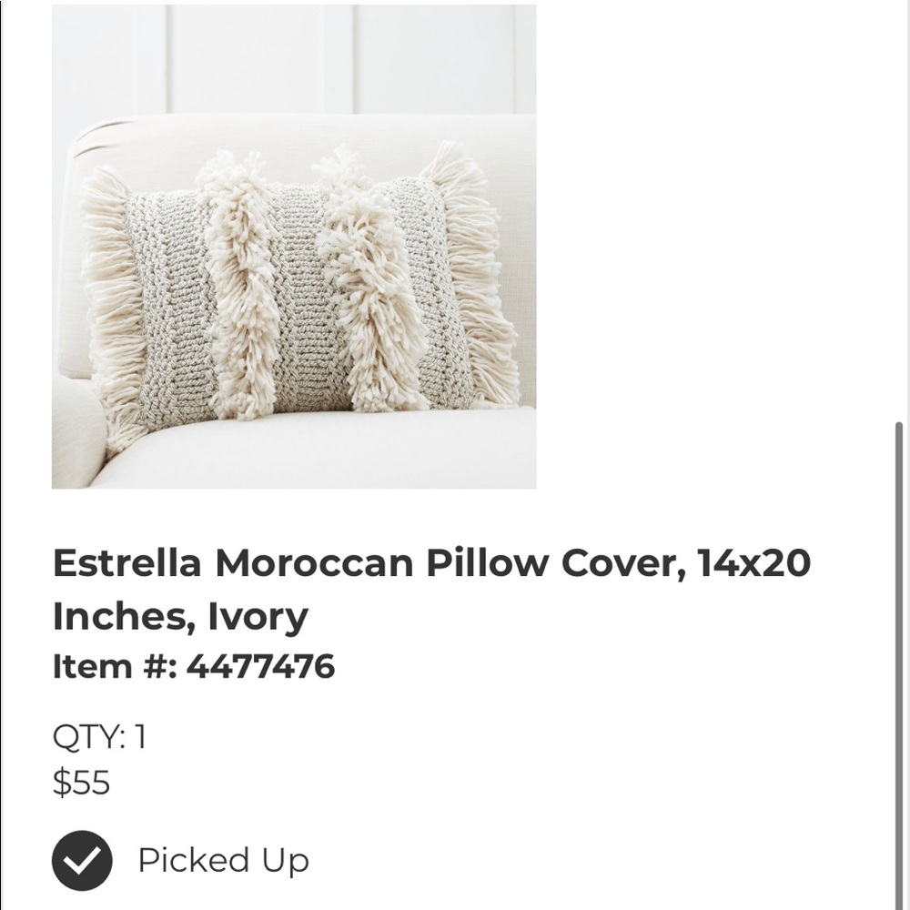 Pottery Barn Moroccan Fringe Lumbar Pillow